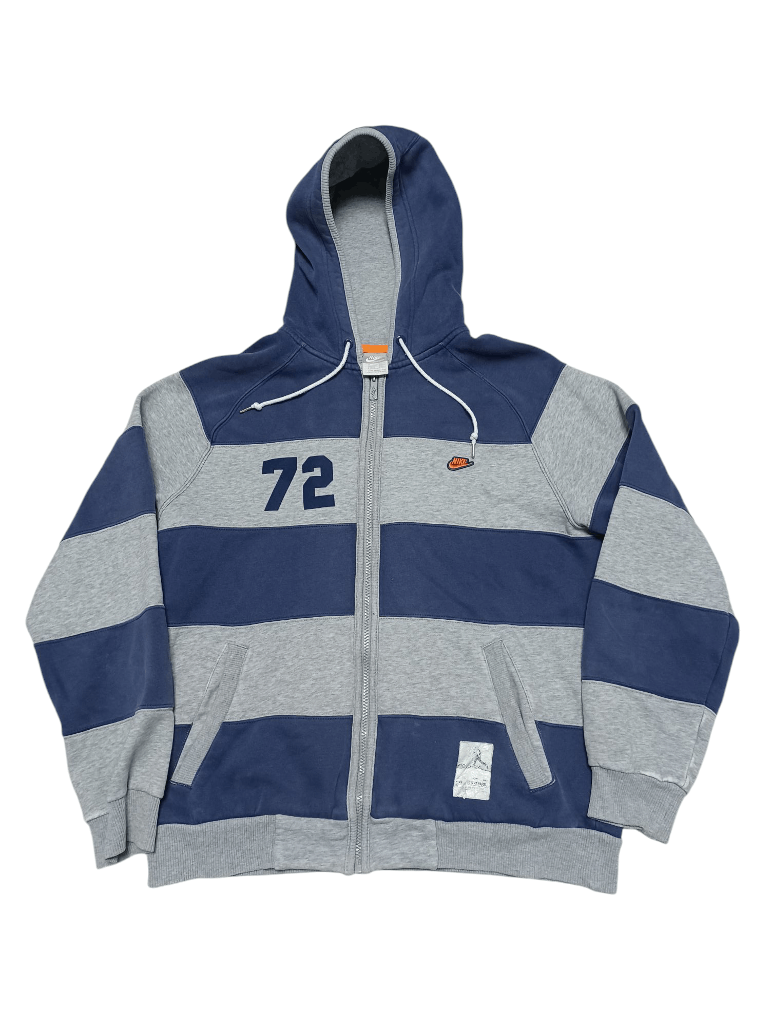 NIKE 72 VINTAGE 2008 STRIPED FIRE ZIP HOODIE SK8 STREETWEAR