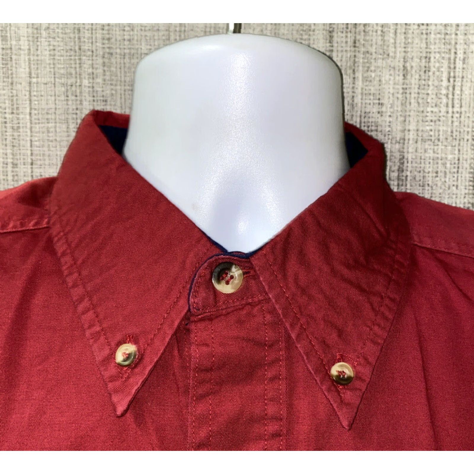 Vintage Regatta Shirt Men Short Sleeve Button-Up Red Size M NWT Casual Cotton Regular Fit Size US M / EU 48-50 / 2 - 3 Thumbnail