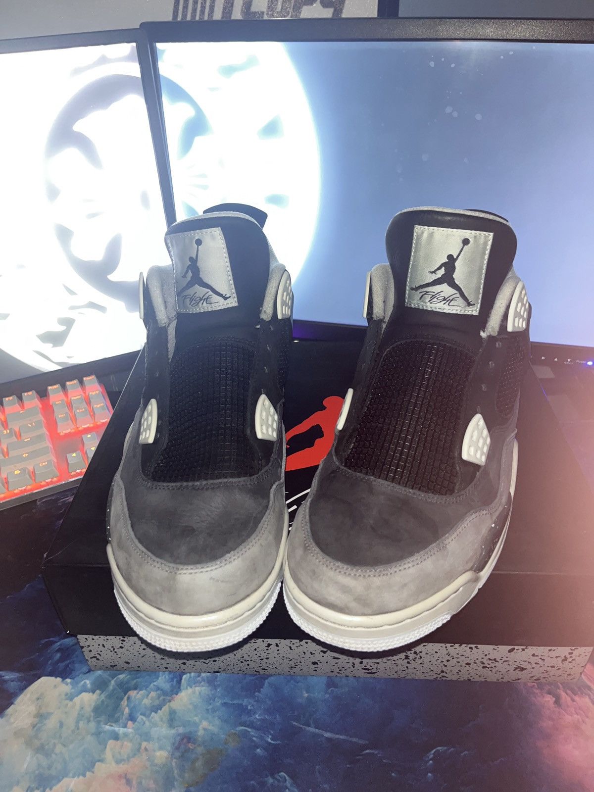 image of Jordan Brand 4 Retro Fear Pack Shoes in Black, Men's (Size 12)
