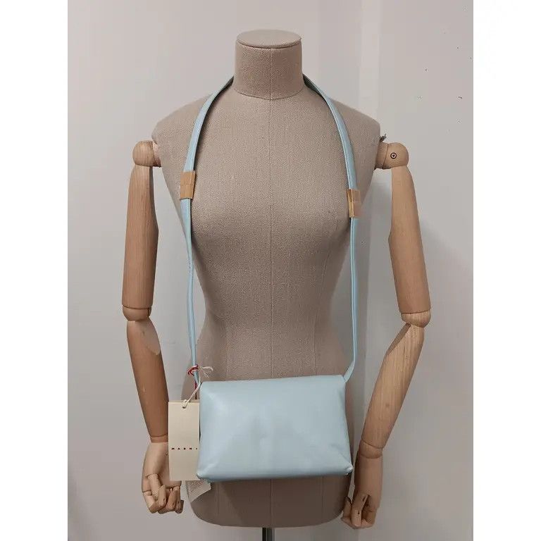 Marni Marni Womens Small Leather Prisma Crossbody Bag - Light Blue Size ONE SIZE - 17 Thumbnail
