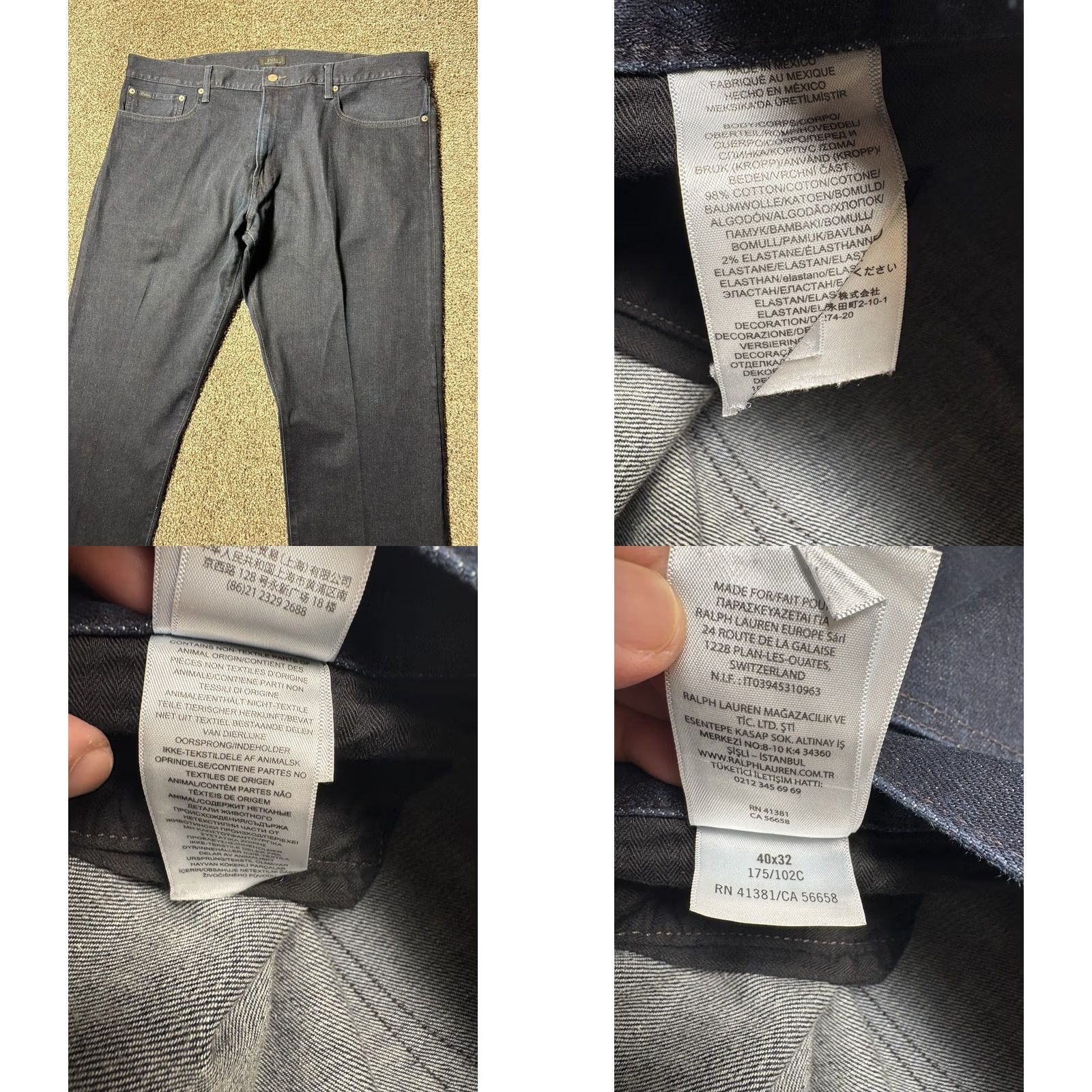 Polo Ralph Lauren VINTAGE Polo Ralph Lauren Hampton Jeans Mens 40x32 Relaxed Fit Straight Dark Wash Size US L / EU 52-54 / 3 - 8 Thumbnail