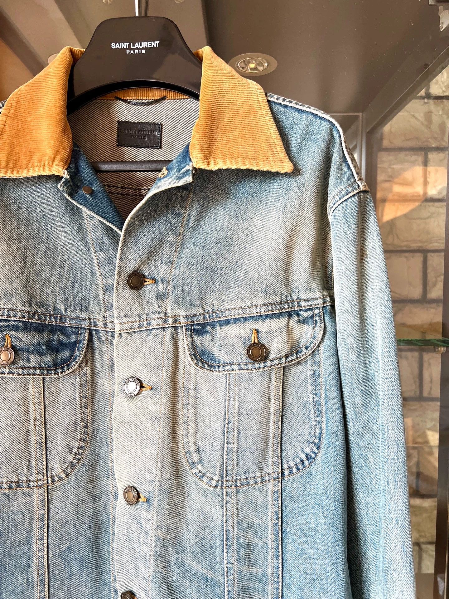 Saint Laurent Paris Saint Laurent 16FW Light Blue Washed Denim Jacket Size US M / EU 48-50 / 2 - 3 Thumbnail