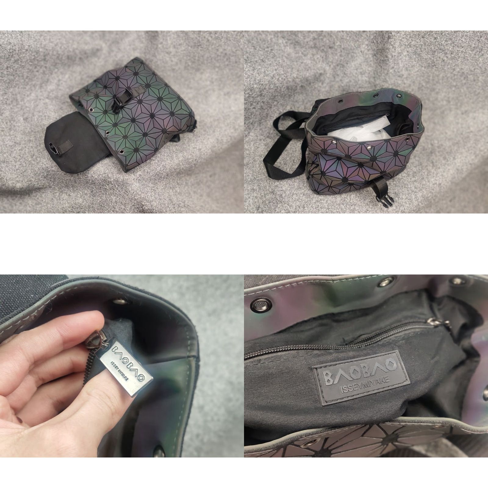 Issey Miyake Issey Miyake Bao Bao Japan Design Geometric Prism Holographic Backpack Flap PVC Size ONE SIZE - 9 Thumbnail