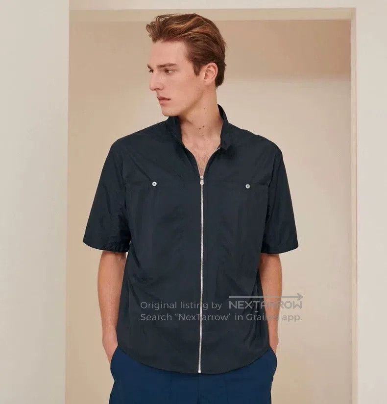 Hermes Hermes Dark blue thin zippered men's short-sleeved jacket Size US M / EU 48-50 / 2 - 2 Thumbnail