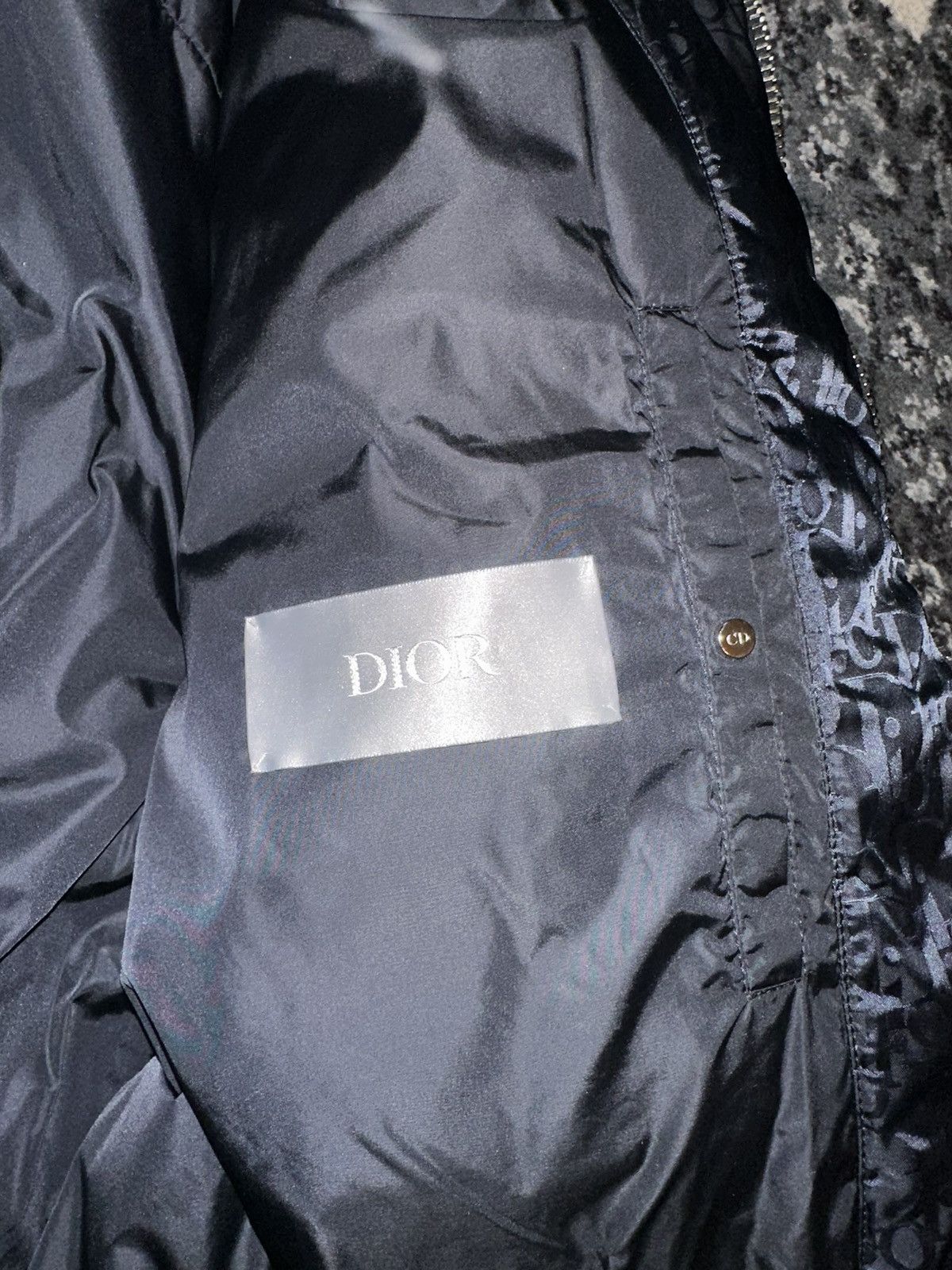 Dior Dior Navy Puffer Jacket Oblique Monogram 56 XL Size US XL / EU 56 / 4 - 4 Thumbnail