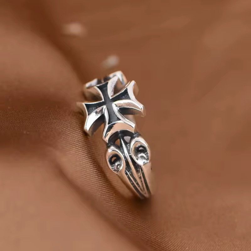 Jewelry Cross Ring - Cybercore Minimalist Adjustable Ring Size ONE SIZE - 3 Thumbnail