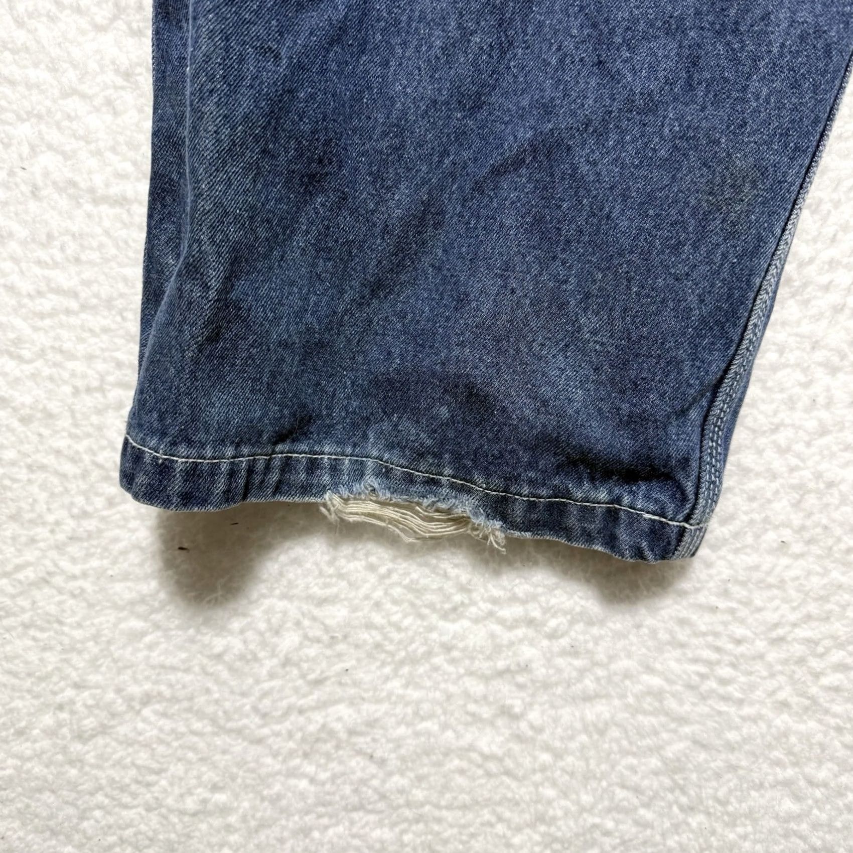 Denime CE Schmidt Bib Overalls Mens 48x28 Blue Denim Jeans 100% Cotton Medium Wash Overalls Buckle Strap Pockets Vintage No Size US 32 / EU 48 - 5 Thumbnail