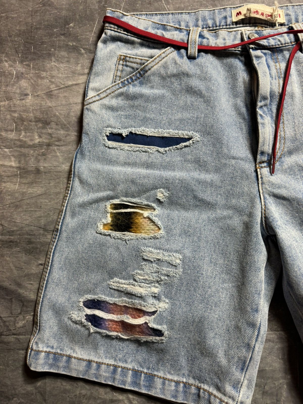 Marni Marni Mohair Patchwork Shorts in Blue Size US 30 / EU 46 - 2 Thumbnail