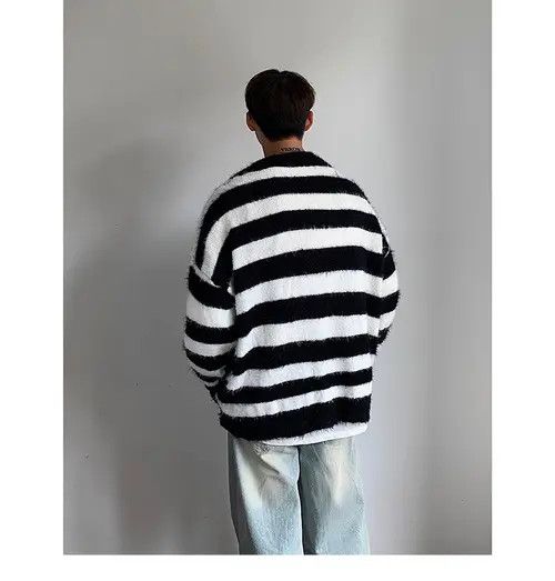 VIBE Striped Cardigan Knit Sweater Size US L / EU 52-54 / 3 - 5 Thumbnail