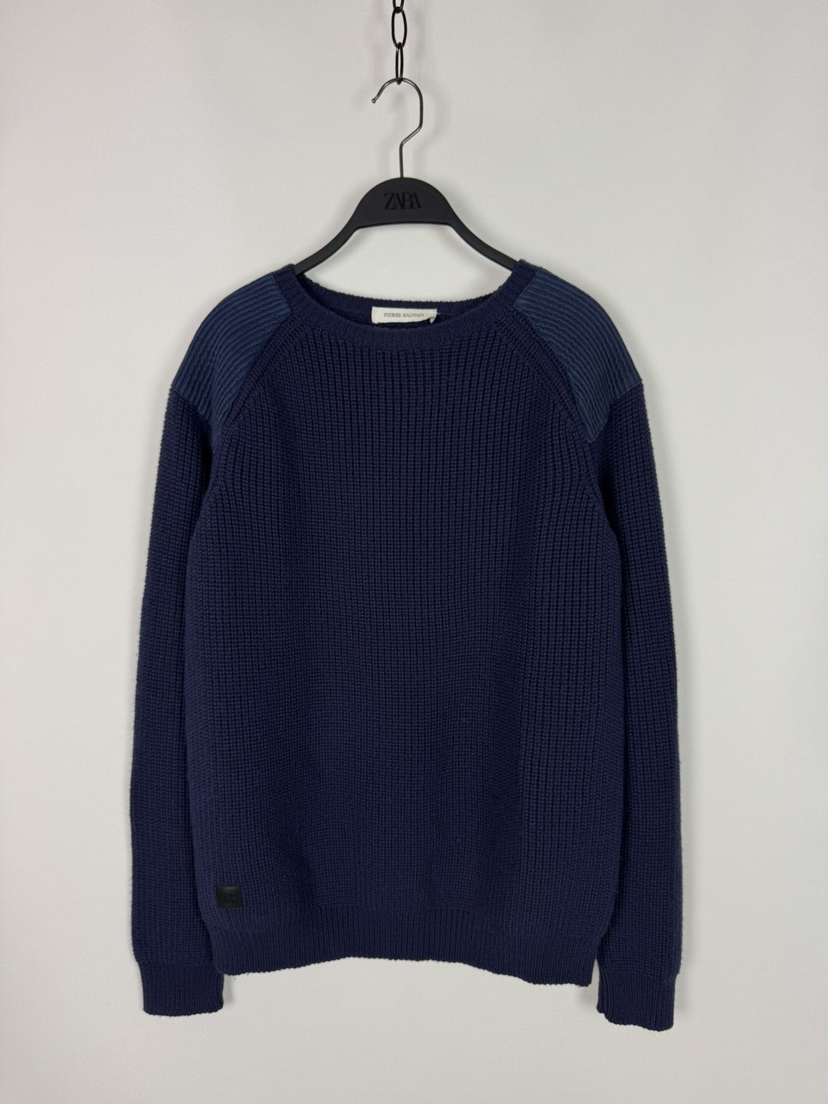 Pierre Balmain Pierre Balmain Wool Blend Knit Navy Sweater Size US L / EU 52-54 / 3 - 1 Thumbnail
