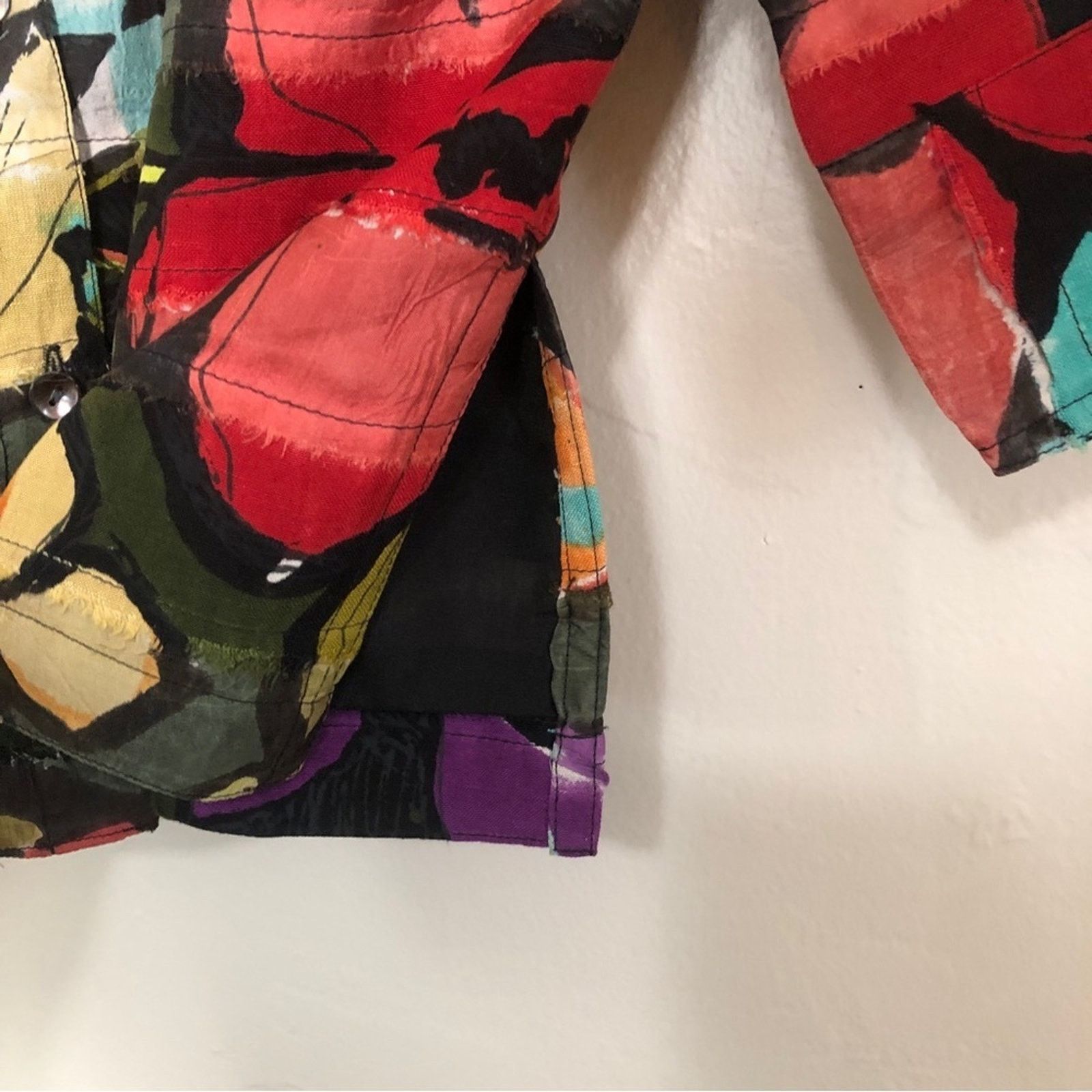 Chicos Chico's Linen Multicolor Tropical Floral Button Shirt Blouse Size M / US 6-8 / IT 42-44 - 8 Thumbnail