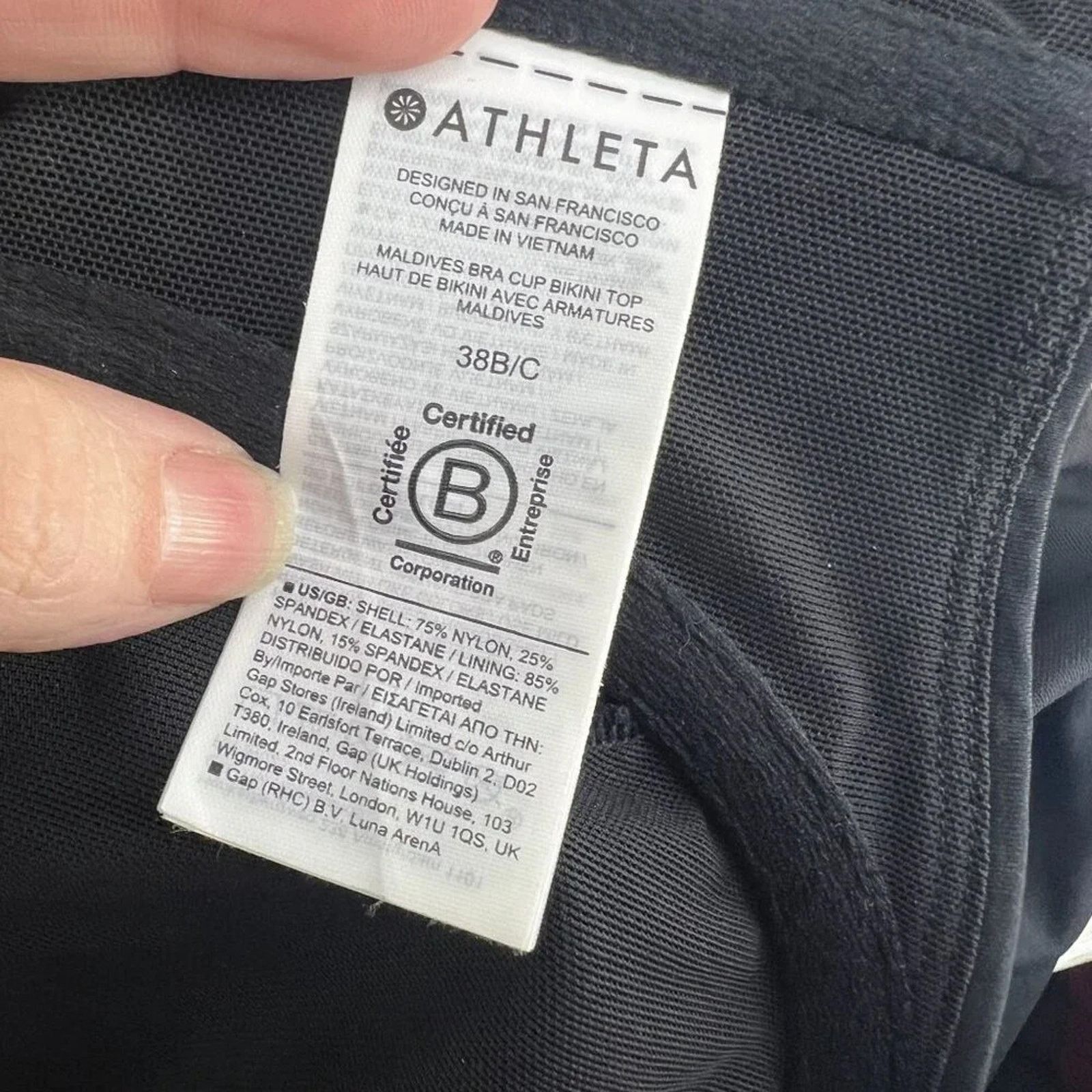 Athleta Athleta Maldives Bra Cup Bikini Top 38B/C Solid Black Size ONE SIZE - 5 Thumbnail