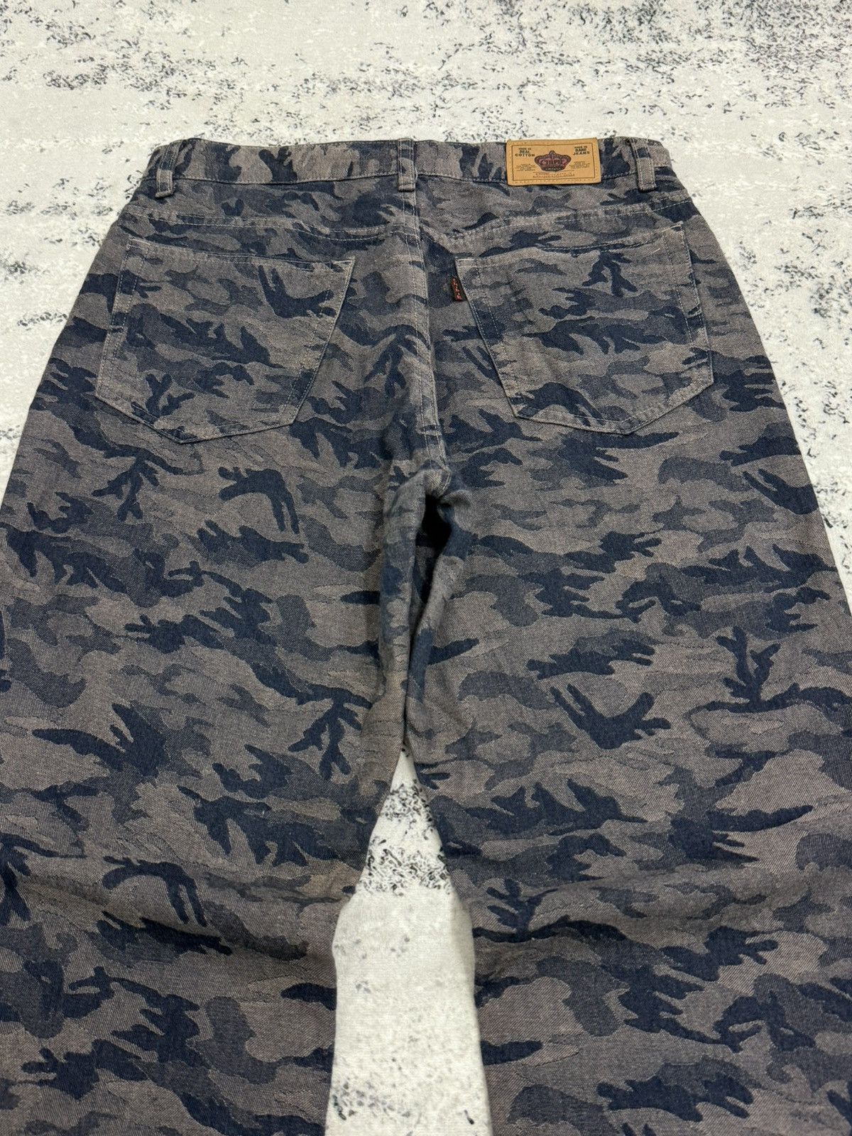 Vintage CHIPIE Jeans Grey Camo Denim Pants Straight Relaxed Fit Size US 29 - 9 Thumbnail