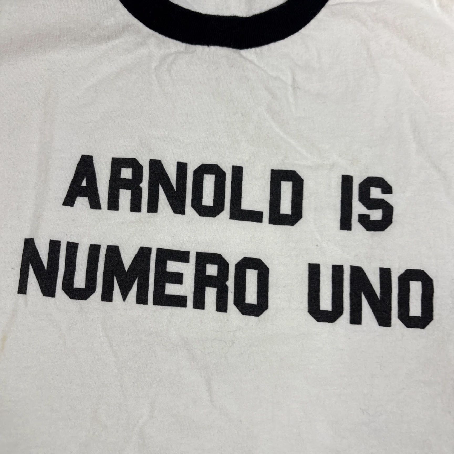 Port & Company Port & Company Port Company Ringer T Shirt Men’s XL White Arnold Is Number Unp Retro Fitness Shirts T-Shirt Men White Retro XL Size US XL / EU 56 / 4 - 2 Thumbnail