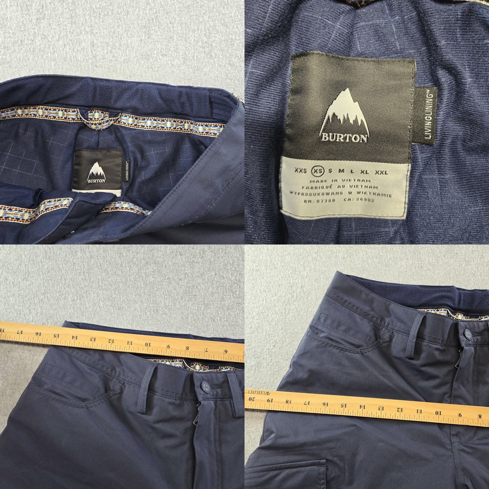 Burton VINTAGE? No — Burton Snow Pants Womens XS Blue Bootcut Insulated Lined Polyester Pockets Zipper Belt Loops Gaiters Size 26" / US 2 / IT 38 - 8 Thumbnail