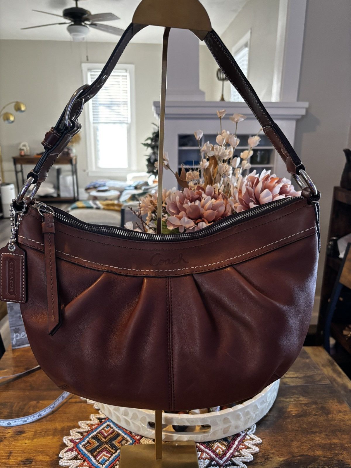 Coach Coach Y2K Brown Leather Pleated Hobo Bag Size ONE SIZE - 1 Thumbnail