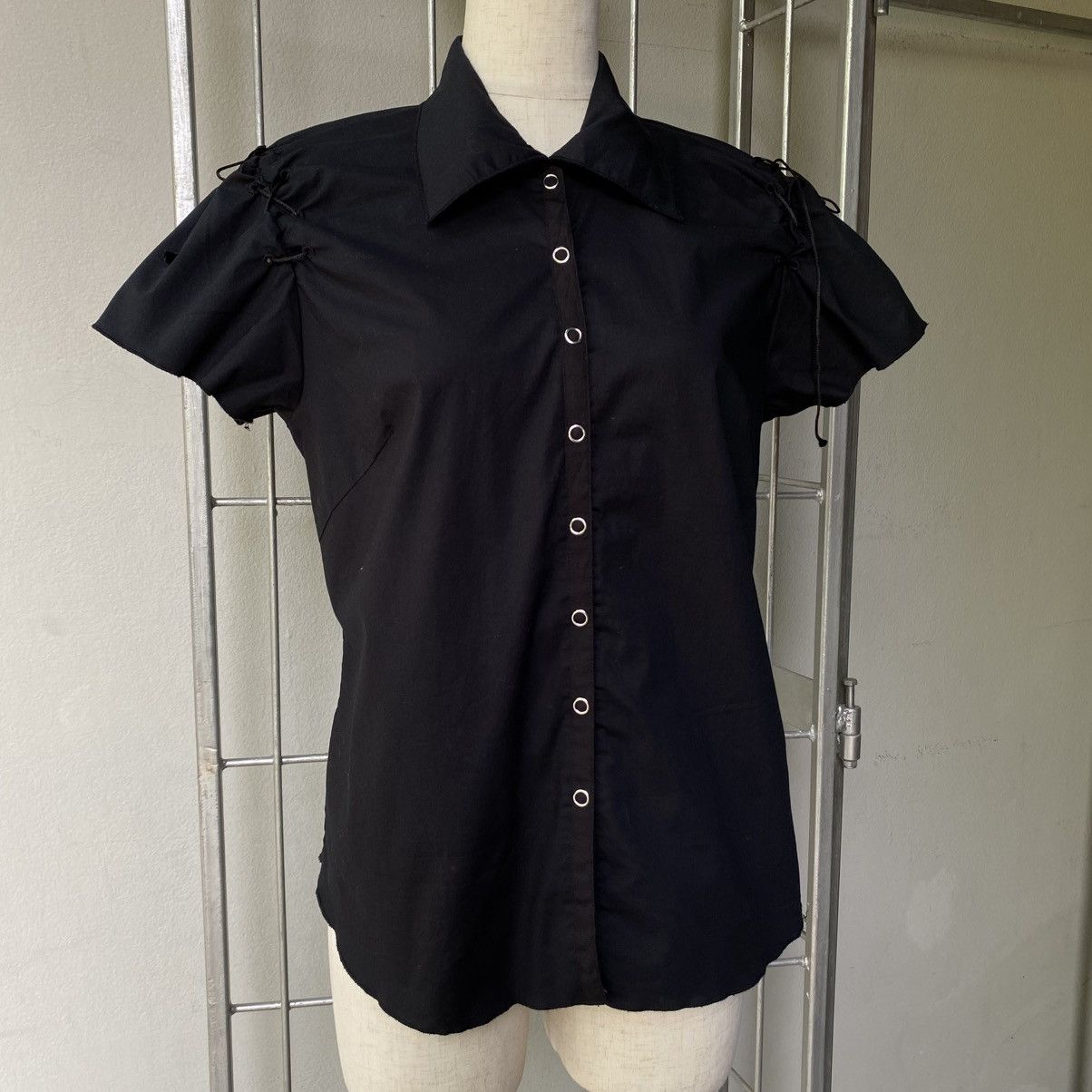 Enrico Coveri ENRICO COVERING Black Puff Sleeve Eyelet Shirt Size M / US 6-8 / IT 42-44 - 13 Thumbnail