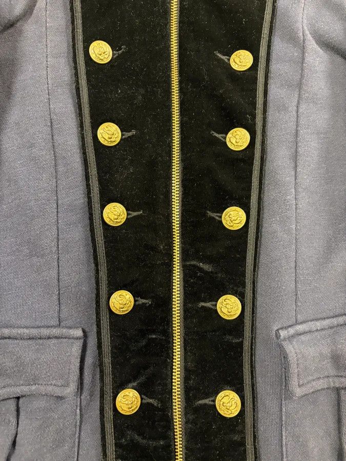 Polo Ralph Lauren 2000s Ralph Lauren Navy & Black Velvet Officer Jacket Size M / US 6-8 / IT 42-44 - 8 Thumbnail