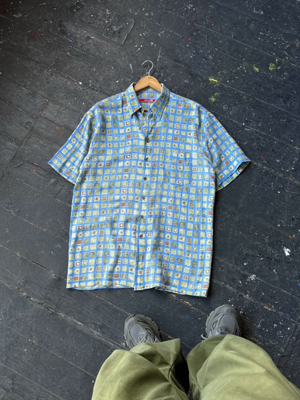 Vintage Vintage Ahlemeyer Crazy Pattern Abstract Textur Button Shirt Size US XL / EU 56 / 4 - 4 Thumbnail