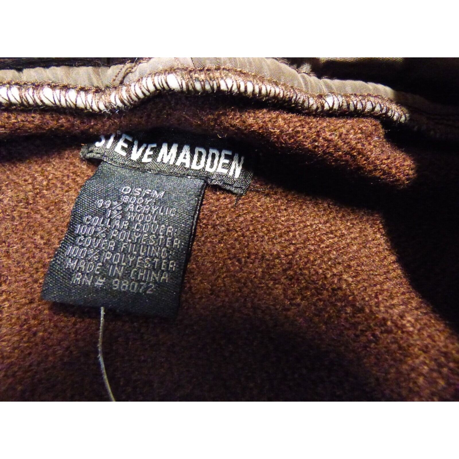 Steve Madden Steve Madden Striped Puff-neck, Poncho (Puffcho), Maroon Size ONE SIZE - 8 Thumbnail