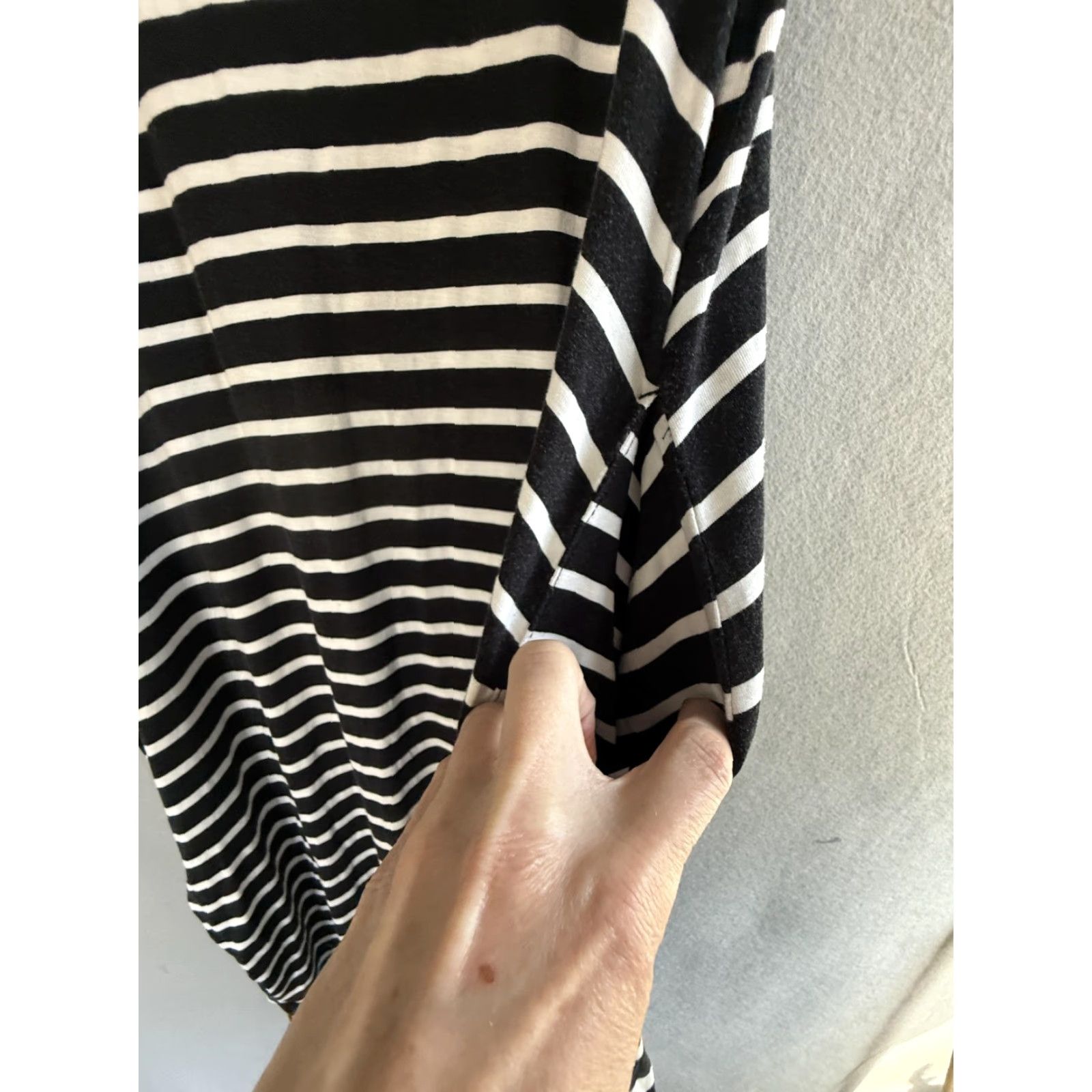 Vintage Lane Bryant Dress Womens 0X Black White Stripe Ruched T Shirt Midi Casual Size XL / US 12-14 / IT 48-50 - 7 Thumbnail