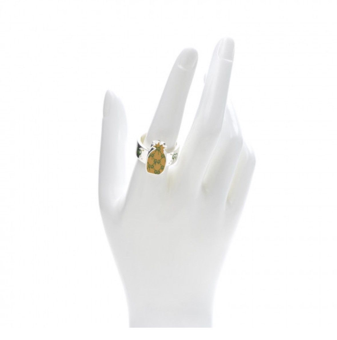 Gucci NWOT Gucci 925 Enamel Ghost Pineapple GG Ring us6/it12 Size ONE SIZE - 14 Thumbnail