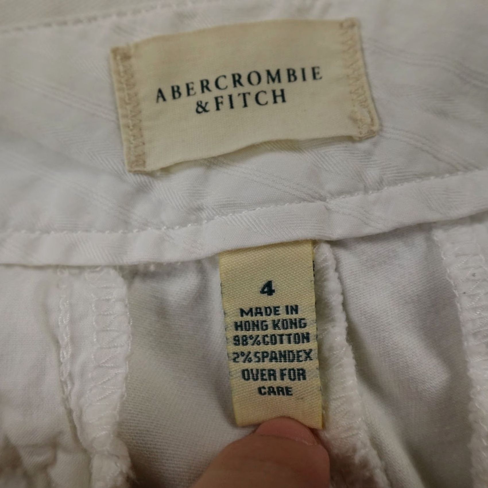 Abercrombie & Fitch VTG Abercrombie & Fitch Pants Womens 4 White Chino Trouser Low Rise Baggy 90s Y2K straight fit 30W 22in inseam Womens Size 27" / US 4 / IT 40 - 6 Thumbnail