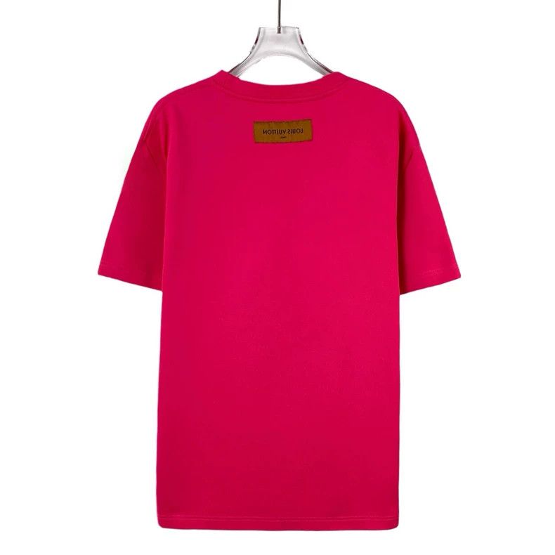 Louis Vuitton Louis Vuitton Rose red logo cut embroidery round neck shor Size US M / EU 48-50 / 2 - 2 Thumbnail