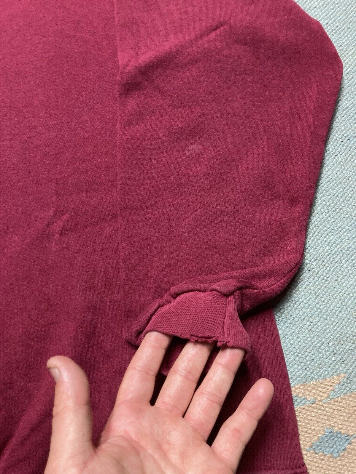 Vintage VTG 90s crewneck sweatshirt cheetah blank maroon red USA L Size US L / EU 52-54 / 3 - 5 Thumbnail
