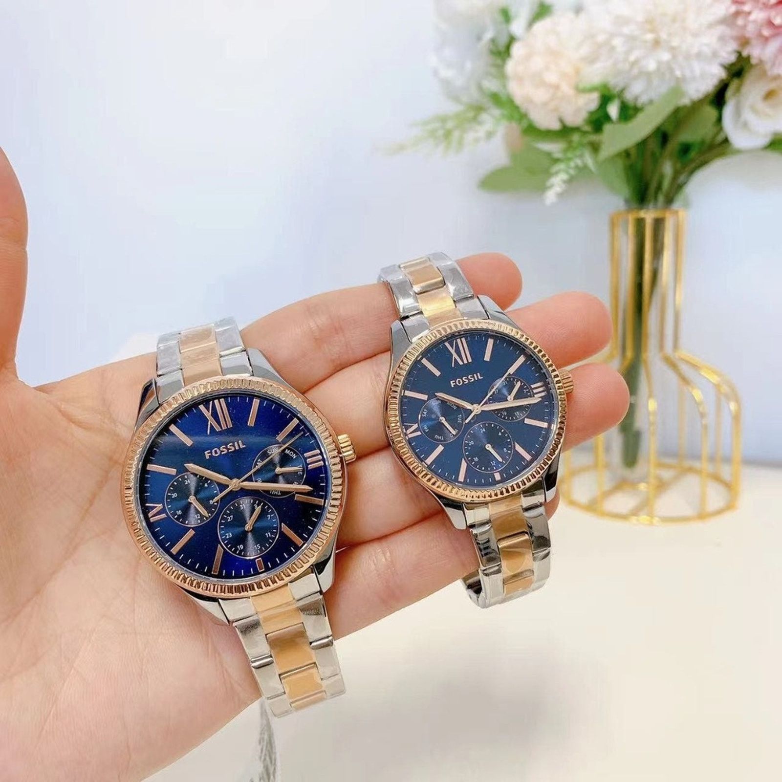 Fossil Fossil BQ2736SET His and Hers Stainless Steel Watch Set Size ONE SIZE - 2 Thumbnail
