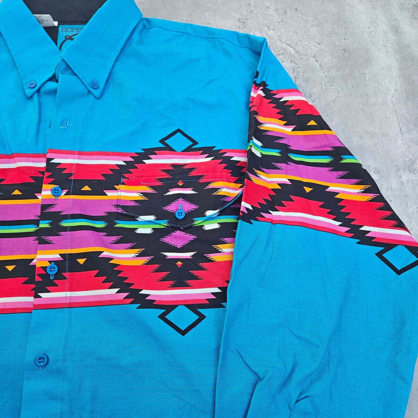 Roper Vintage Roper Shirt Western Blue Aztec Women's Large NWOT Size L / US 10 / IT 46 - 2 Thumbnail