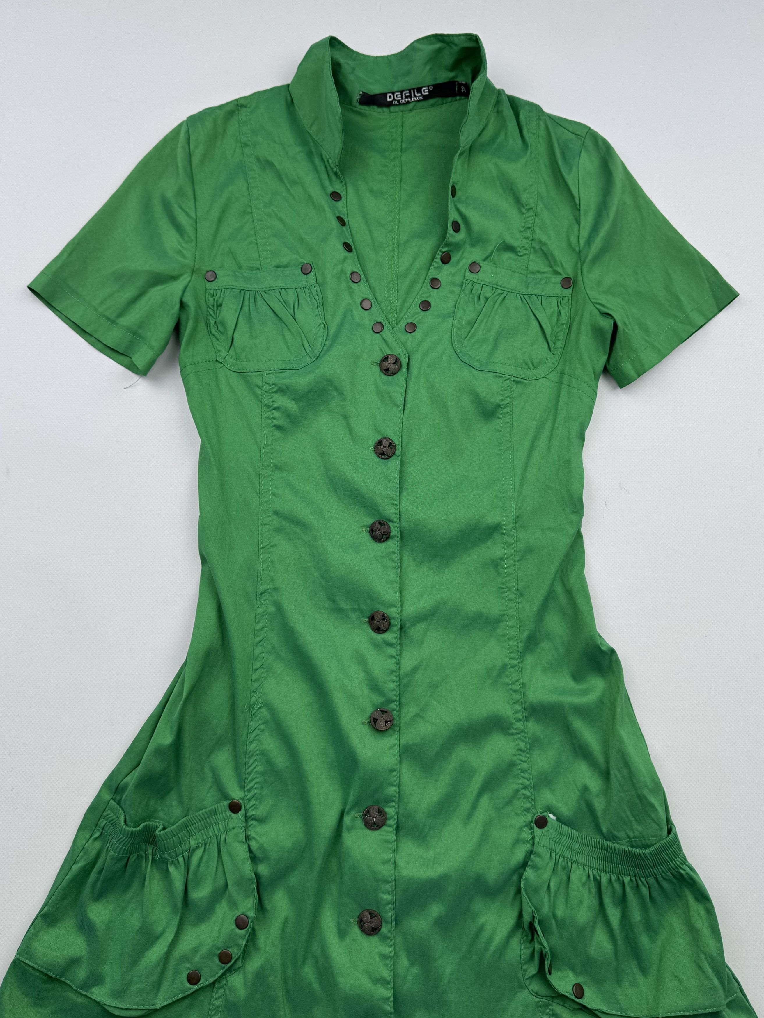 Japanese Brand Y2K Fit&Flare Amazing Cargo Dress B458(V261)E2 Size XS / US 0-2 / IT 36-38 - 2 Thumbnail