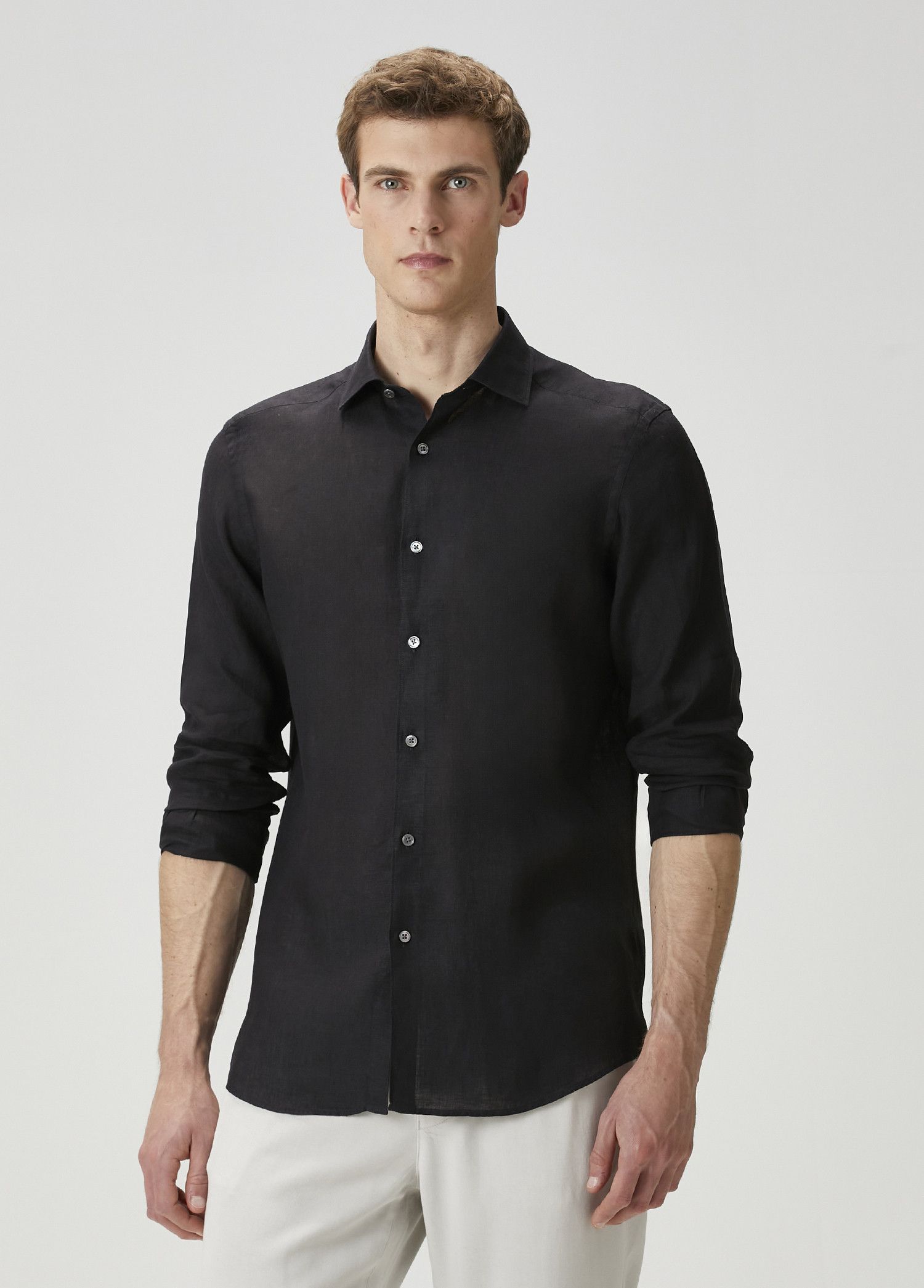 Ermenegildo Zegna ZEGNA 2025 Collection black linen shirt Size Medium Size US M / EU 48-50 / 2 - 1 Thumbnail