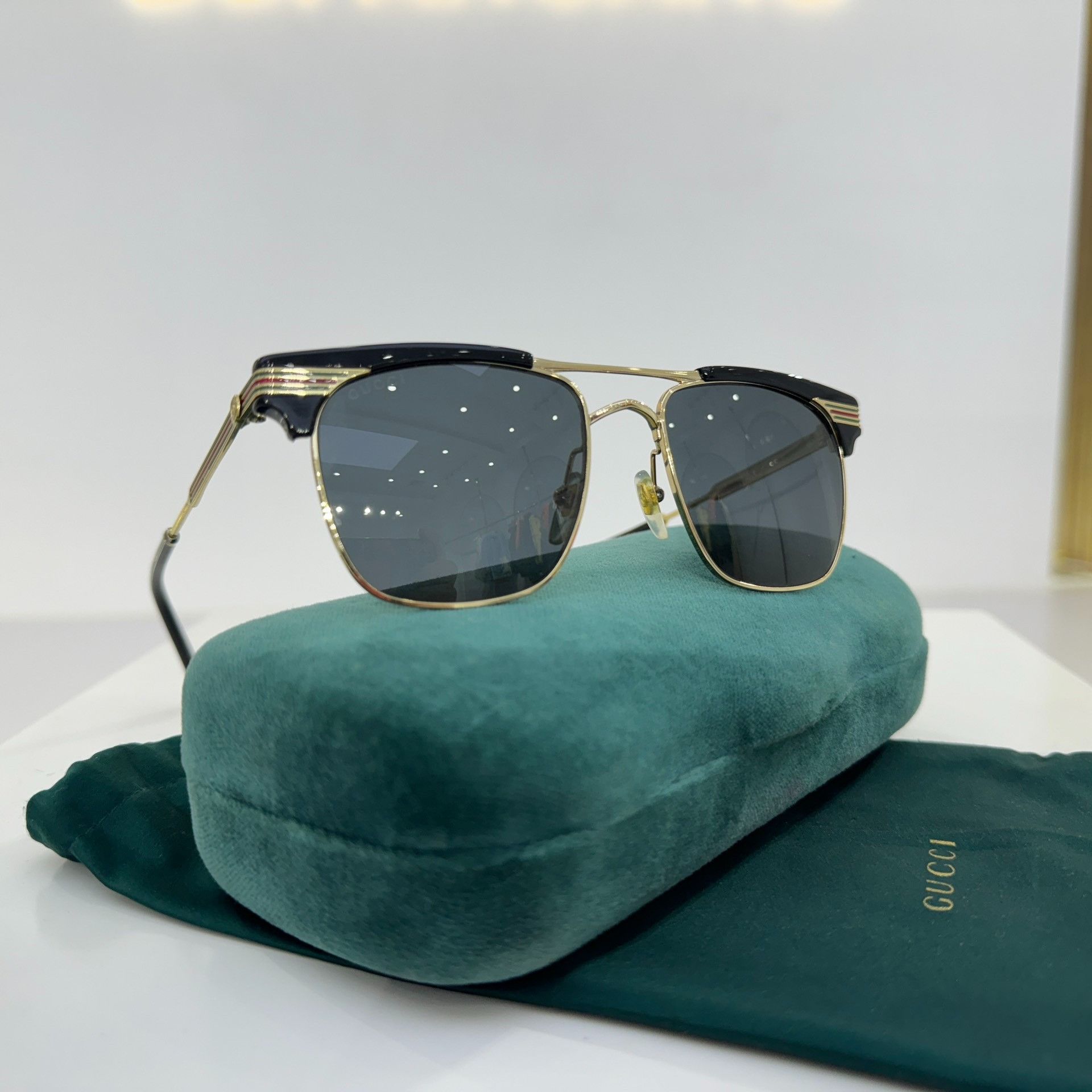 Gucci GUCCI Gucci gray pilot metal frame square frame square fram Size ONE SIZE - 1 Thumbnail