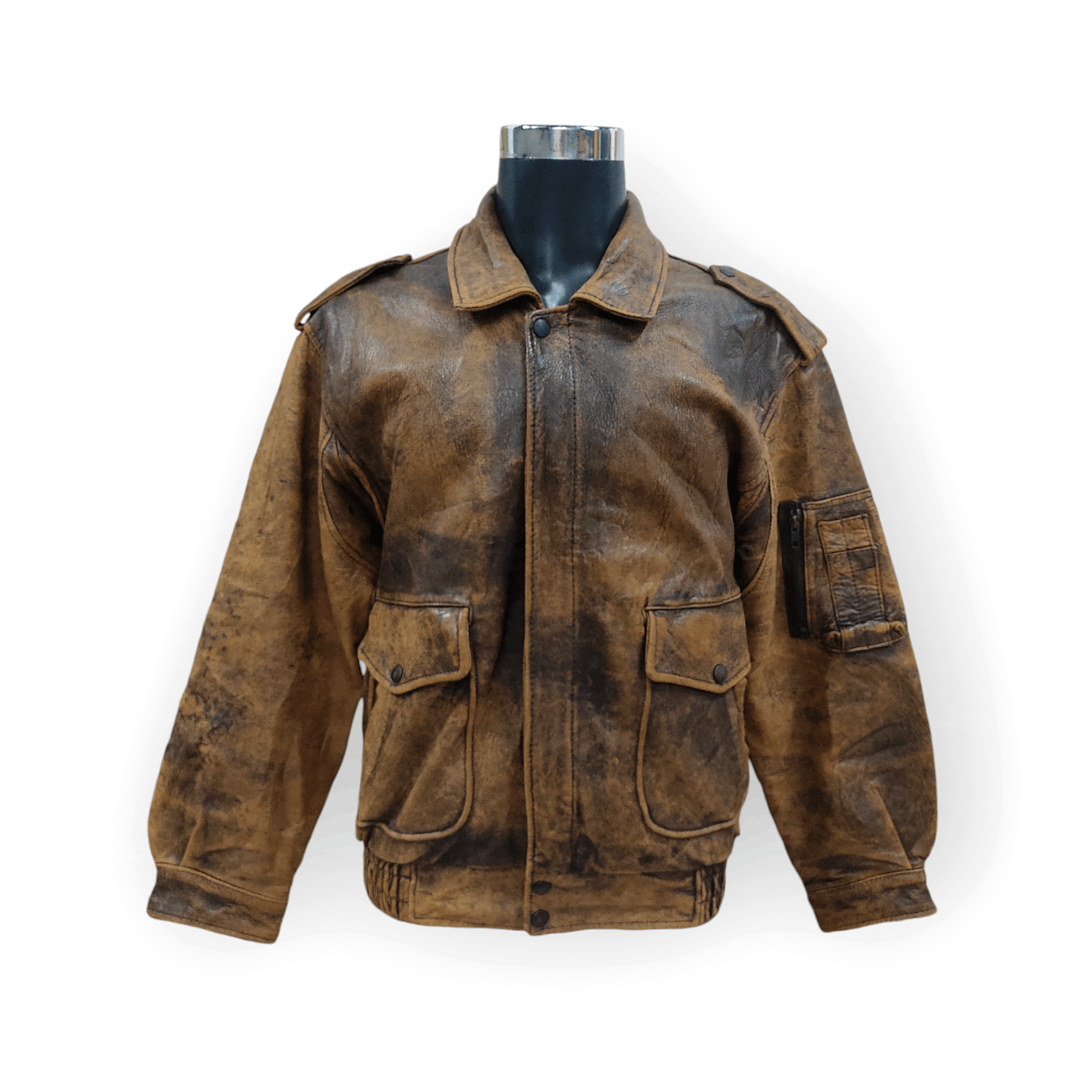 Genuine Leather G1 LOLDANTHONY Newspapers Lined Sheepskin Leather Jacket Size US L / EU 52-54 / 3 - 1 Thumbnail