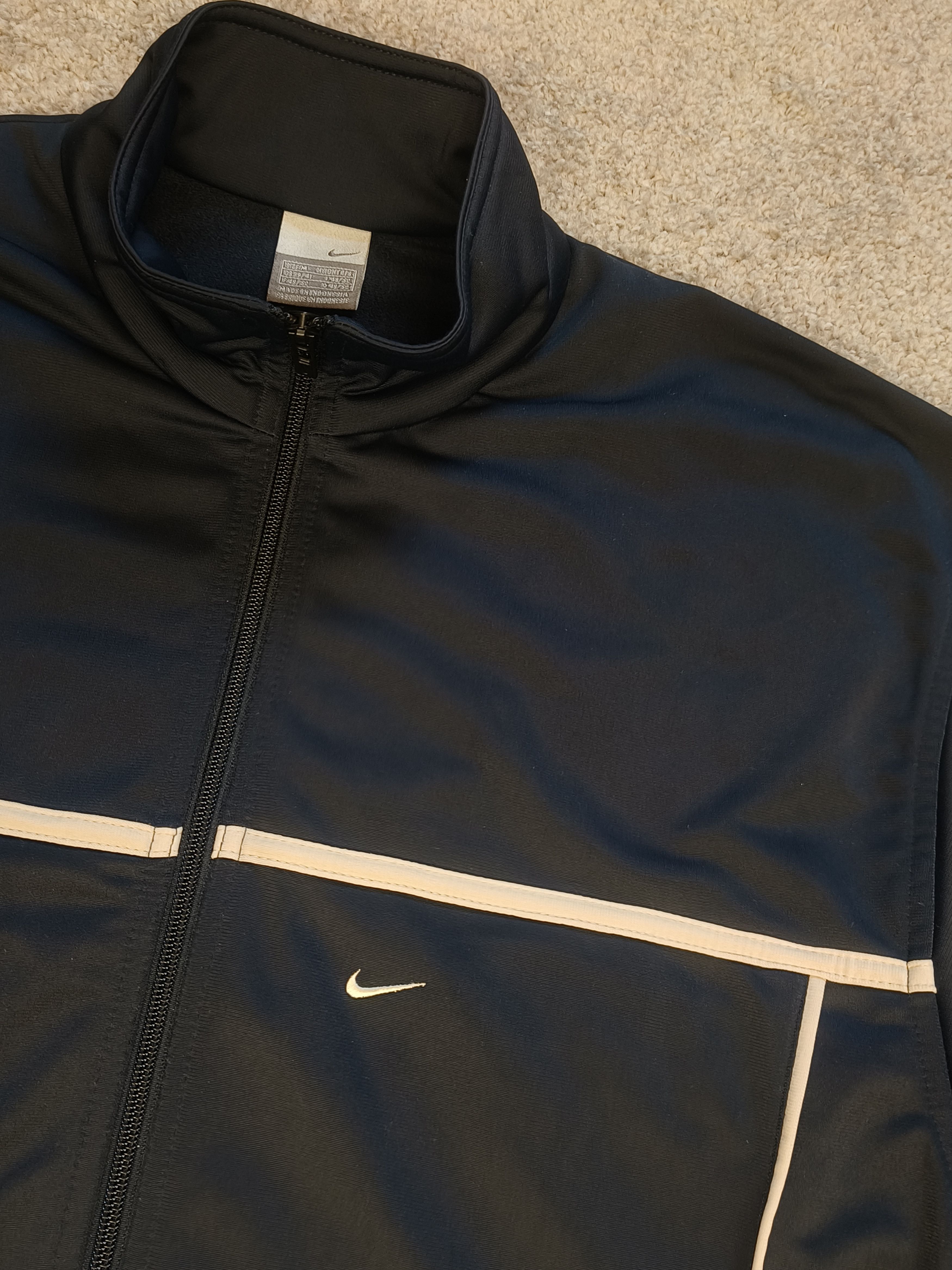Nike Nike Track Jacket 2000s Y2k Navy Blue White Piping Retro Size US M / EU 48-50 / 2 - 2 Thumbnail