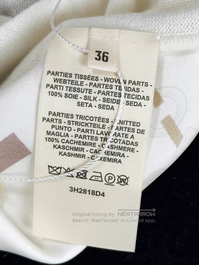 Hermes Hermes White Chain Pattern Cashmere and Silk Short-sleeve Size XS / US 0-2 / IT 36-38 - 7 Thumbnail