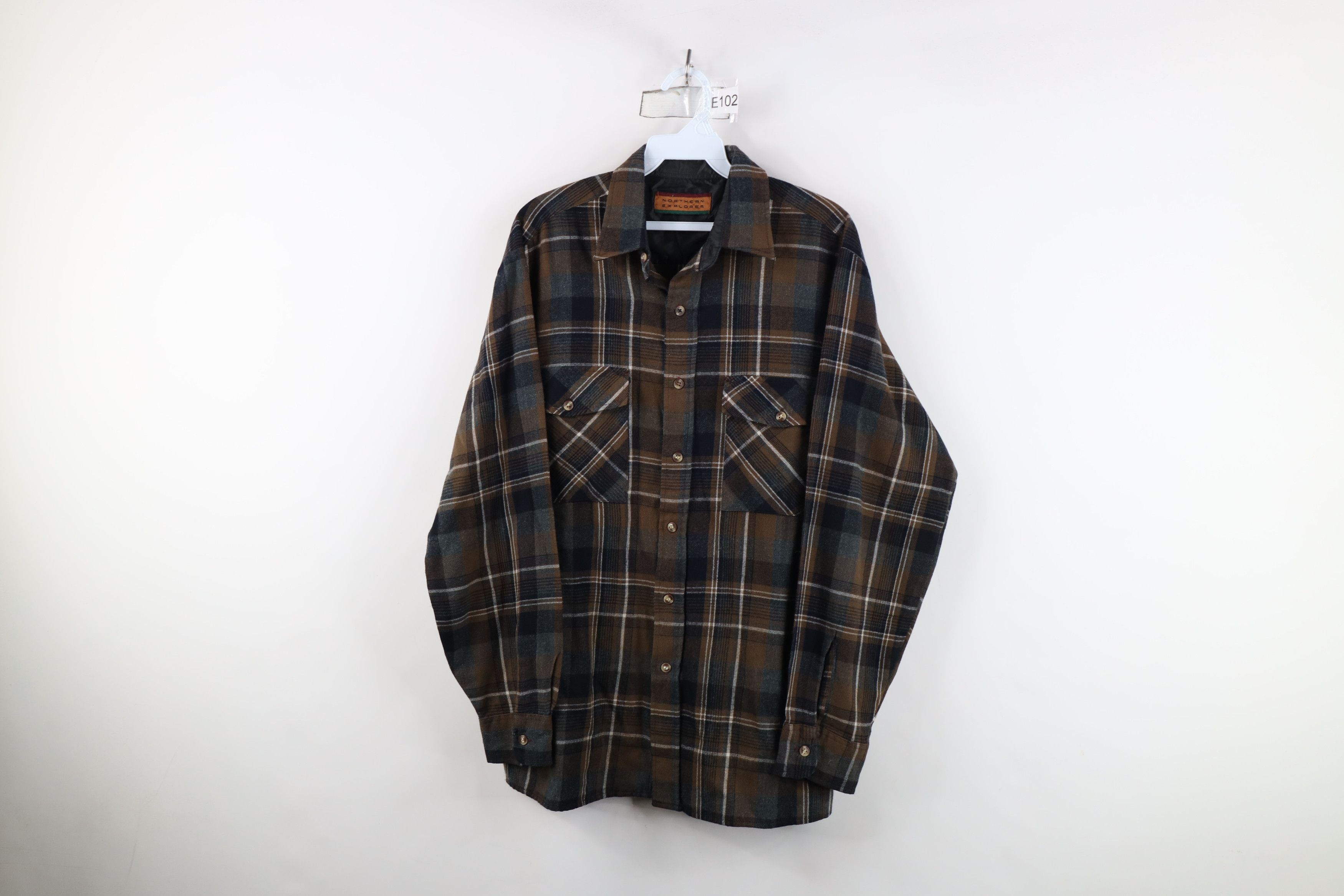 Vintage Vintage 90s Streetwear Pocket Collared Button Shirt Plaid Size US L / EU 52-54 / 3 - 1 Thumbnail