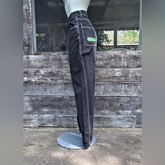 Empyre Vintage 90s Empyre Tori Black Loose Raver Carpenter Jeans Size 28" / US 6 / IT 42 - 3 Thumbnail