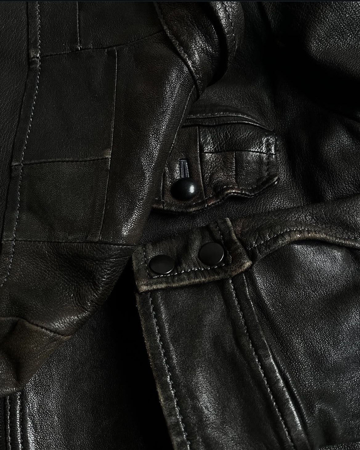 Diet Butcher Slim Skin × Japanese Brand Early 00s Object-dyed Patchwork Sheepskin Jacket Size US S / EU 44-46 / 1 - 2 Thumbnail
