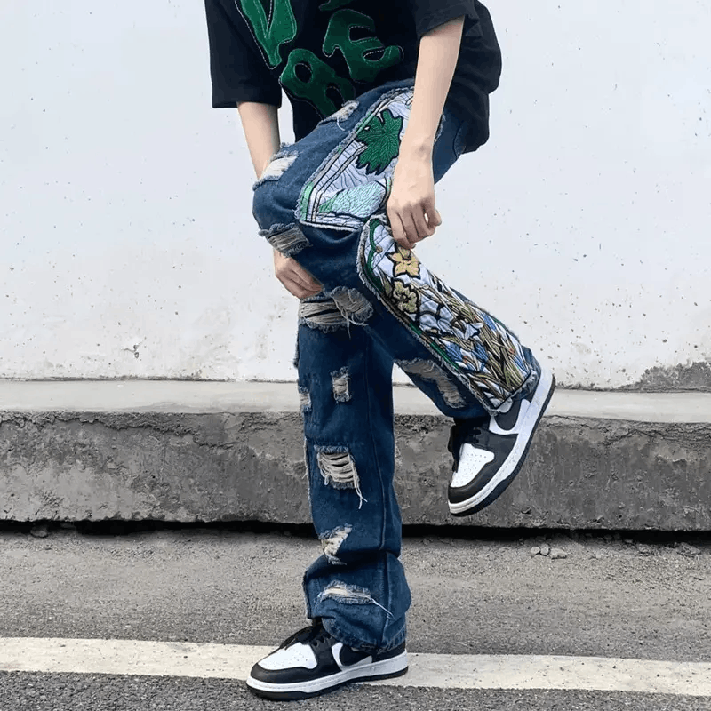 Japanese Brand × Jean Y2K Windows Patch Grunge Hip Hop Jeans Size US 30 / EU 46 - 5 Thumbnail