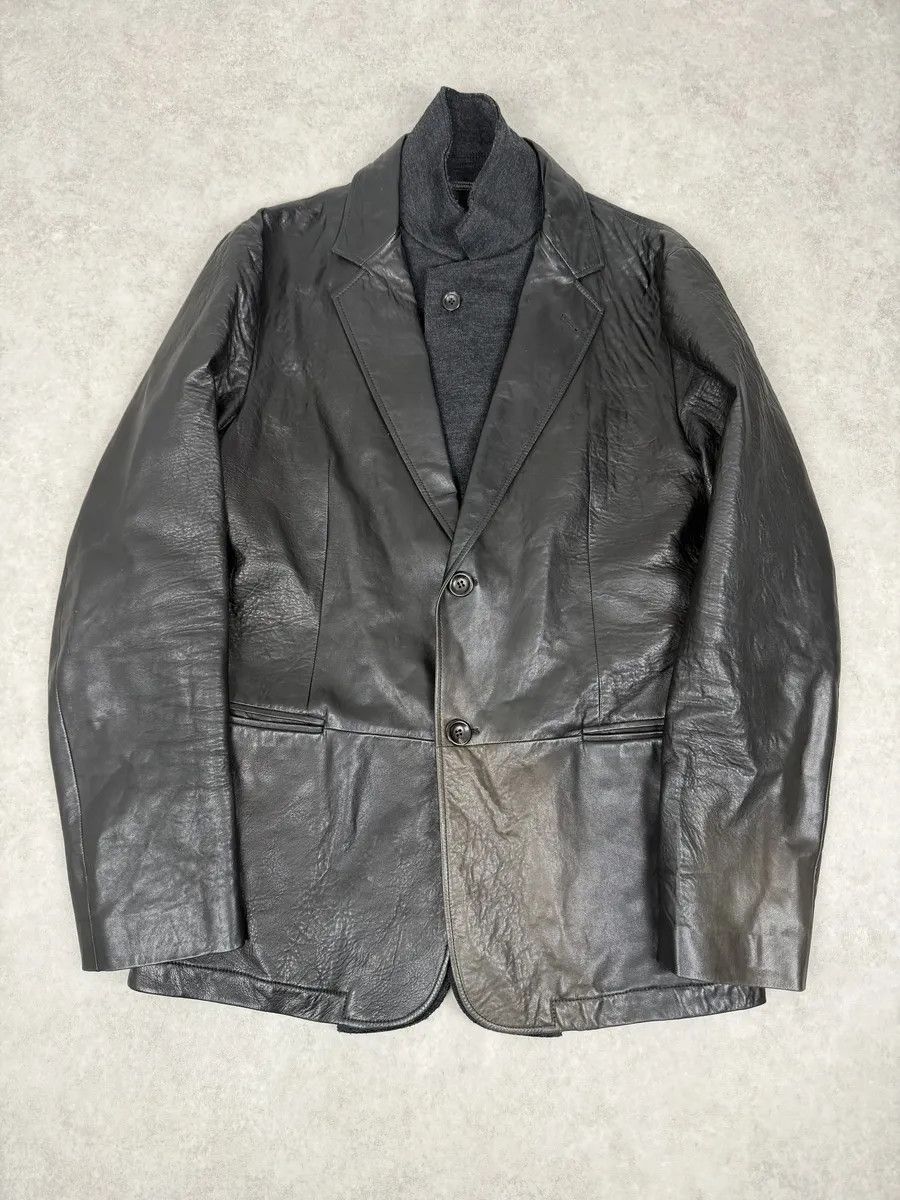 Armani Collezioni 2000s Armani Faded Black Layered Blazer Jacket Size US M / EU 48-50 / 2 - 4 Thumbnail