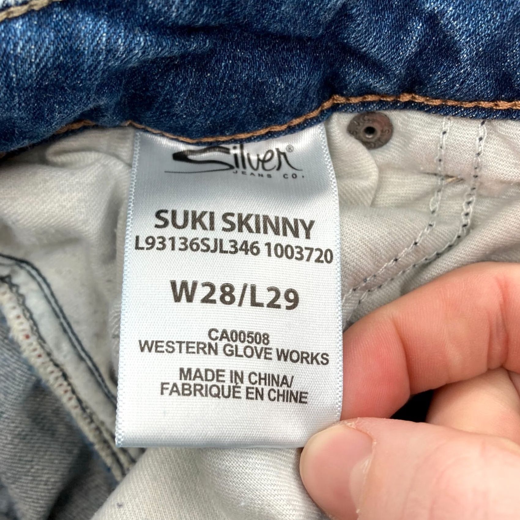 Silver Jeans Co. Silver Jeans Suki Skinny Jeans Women's 28x29 Medium Blue Stretch Denim Distressed Rock Size 28" / US 6 / IT 42 - 6 Thumbnail