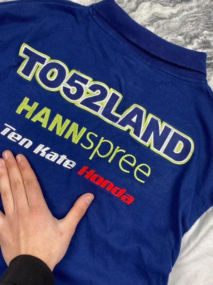 Honda Vintage Ten Kate Honda Racing Polo Shirt Motobike To52land Size US XL / EU 56 / 4 - 13 Thumbnail