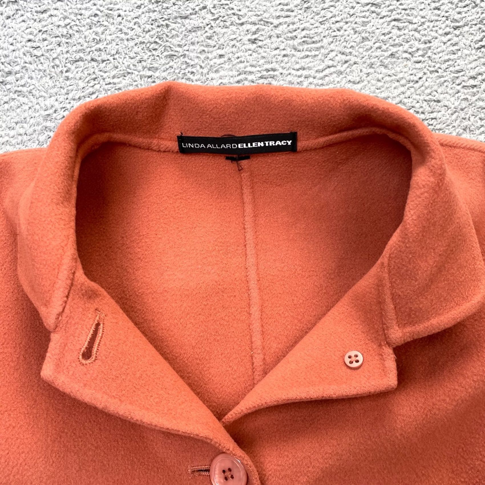 Ellen Tracy Ellen Tracy Jacket Womens L Orange Linda Allard Coat Wool Button Front Size L / US 10 / IT 46 - 4 Thumbnail