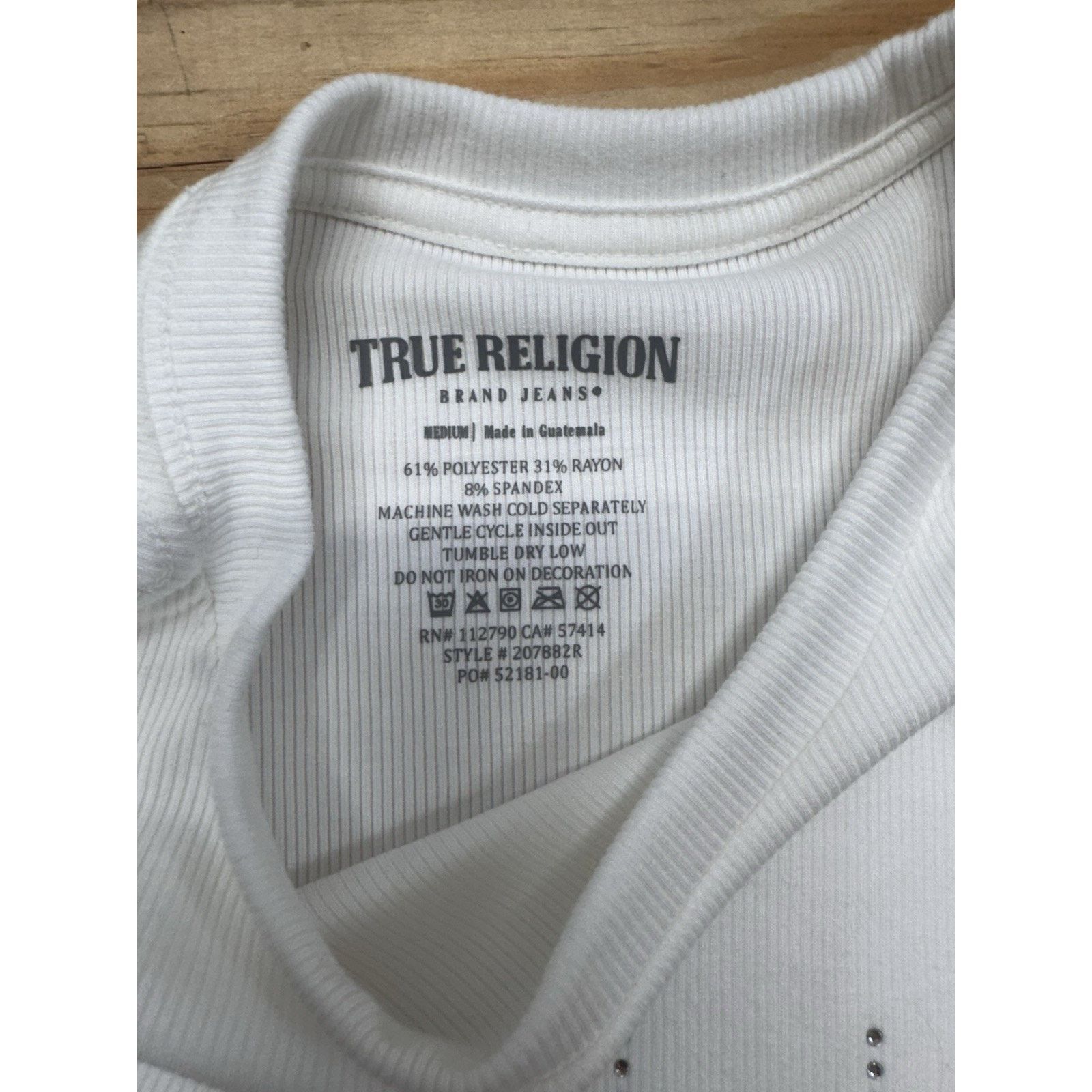 True Religion True Religion Ribbed Long Sleeve Crew Tee Women Size M Bling Size M / US 6-8 / IT 42-44 - 7 Thumbnail