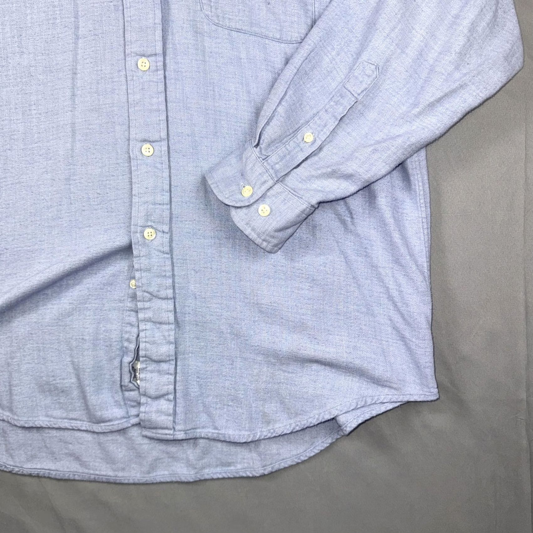 Brooks Brothers VINTAGE Brooks Brothers Shirt Mens L Blue Herringbone Cotton Button-Down Size US L / EU 52-54 / 3 - 4 Thumbnail