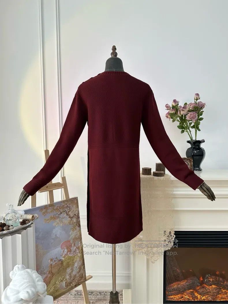 Hermes Hermes Wool Blend Knit Bodycon Dress, Date Red Size XS / US 0-2 / IT 36-38 - 2 Thumbnail