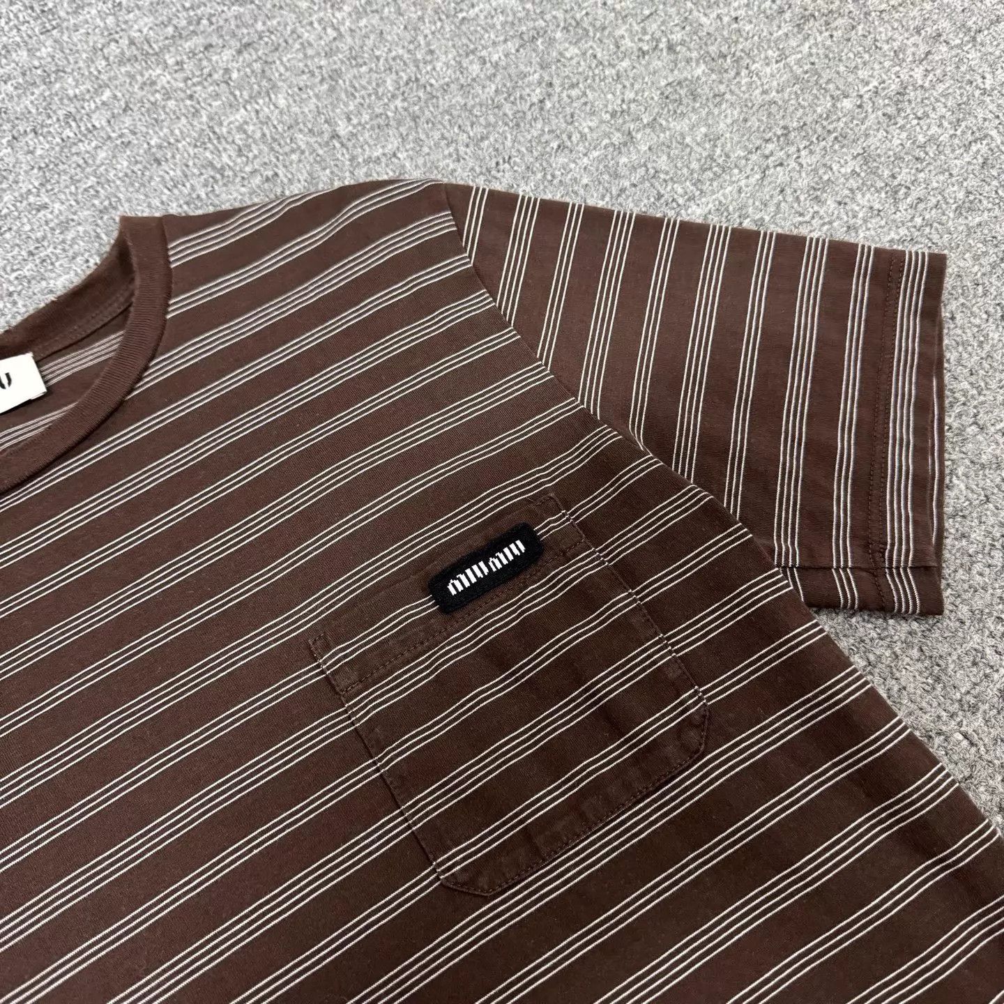 Miu Miu MIU MIU brown white stripe TS logo pocket women's Size M / US 6-8 / IT 42-44 - 5 Thumbnail