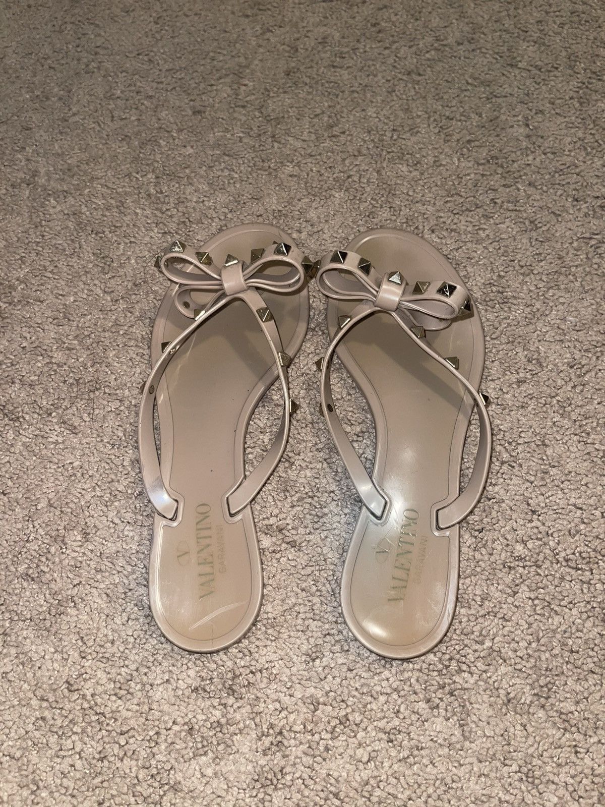 Valentino Valentino Rockstud Rubber Slippers Size US 10 / IT 40 - 2 Thumbnail